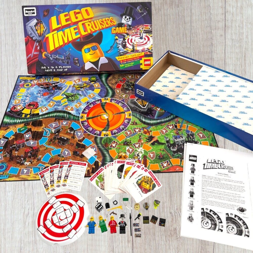 LEGO Time Cruisers Board Game 1996 Vintage Near Complete w Minifigures Cards Box